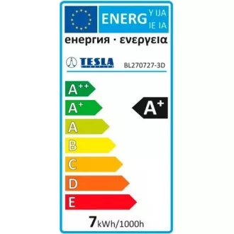 TESLA - LED BL270727-3D, žiarovka CRYSTAL RETRO BULB, E27, 7W, 230V, 835lm, 15000h, 2700K, 360 TESLA - LED BL270727-3D, žiarovka CRYSTAL RETRO BULB, E27, 7W, 230V, 835lm, 15000h, 2700K, 360