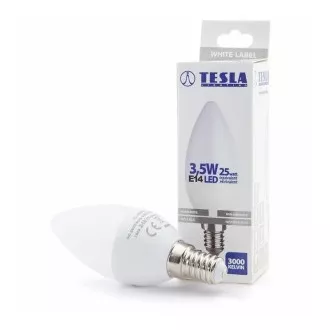 TESLA - LED CL143530-2, žiarovka CANDLE sviečka, E14, 3,5 W, 230V, 249lm, 25 000h, 3000K teplá biela