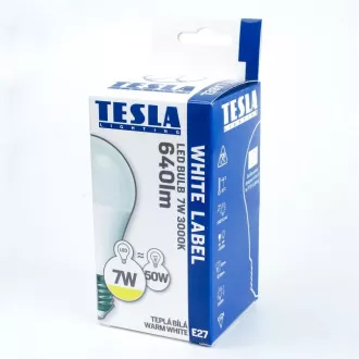 TESLA - LED BL270927-5D, žiarovka BULB E27, 9W, 230V, 806lm, 30 000h, 2700K teplá biela, 200 °, st