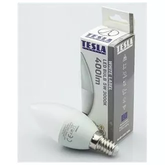 TESLA - LED CL140530-7, žiarovka CANDLE sviečka, E14, 5W, 230V, 400lm, 25 000h, 3000K teplá biela,