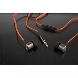 GEMBIRD slúchadlá s mikrofónom MHS-EP-LHR pre MP3, kovové, Black