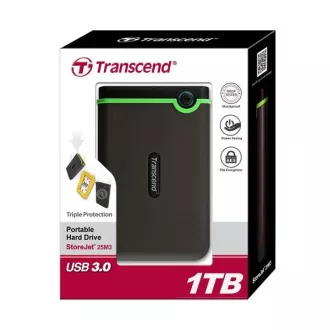 TRANSCEND externý HDD USB 3.0 StoreJet 25M3S, 1TB, Black (SATA, Rubber Case, Anti-Shock) TRANSCEND externý HDD USB 3.0 StoreJet 25M3S, 1TB, Black (SATA, Rubber Case, Anti-Shock)