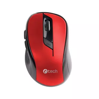 C-TECH myš WLM-02, čierno-červená, bezdrôtová, 1600DPI, 6 tlačidiel, USB nano receiver