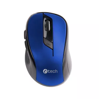 C-TECH myš WLM-02, čierno-modrá, bezdrôtová, 1600DPI, 6 tlačidiel, USB nano receiver