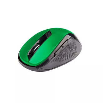 C-TECH myš WLM-02, čierno-zelená, bezdrôtová, 1600DPI, 6 tlačidiel, USB nano receiver