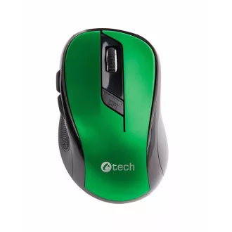 C-TECH myš WLM-02, čierno-zelená, bezdrôtová, 1600DPI, 6 tlačidiel, USB nano receiver