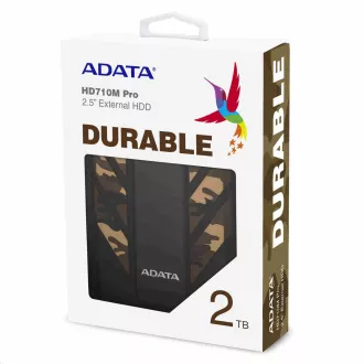 ADATA Externý HDD 2TB 2,5" USB 3.1 DashDrive Durable HD710M Pro, kamufláž (gumový, nárazu/vode/prachu odolný)