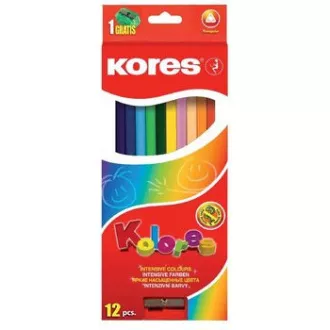 Pastelky Kores trojhr. 12ks + strúhadlo Pastelky Kores trojhr. 12ks + strúhadlo