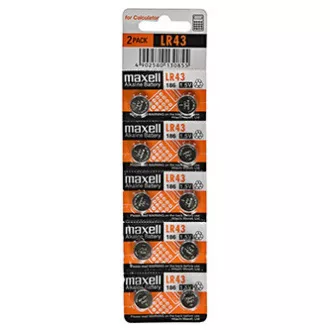 Batéria alkalická, LR43, LR43, 1.5V, Maxell, blister, 10-pack Batéria alkalická, LR43, LR43, 1.5V, Maxell, blister, 10-pack