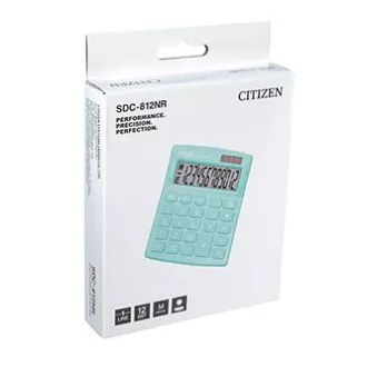 Citizen kalkulačka SDC812NRGNE, tyrkysová, stolová, dvanásťmiestna, duálne napájanie, DOPRADE