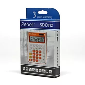 Rebell Kalkulačka RE-SDC912OR BX, oranžová, stolová, dvanásťmiestna