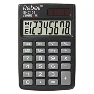 Rebell Kalkulačka RE-SHC108 BX, RE-SHC100N BX, čierna, kapesná, osemmiestna