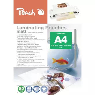 PEACH laminovacia fólia A4 (216x303mm), 80mic, matt, 100ks