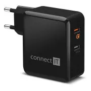 CONNECT IT QUICK CHARGE 3.0 nabíjací adaptér 2x USB (3,4 A), QC 3.0, čierny