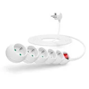 CONNECT IT predlžovací kábel 230 V, 5 zásuviek, 5 m, s vypínačom (biely)