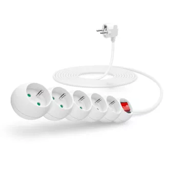 CONNECT IT predlžovací kábel 230 V, 5 zásuviek, 5 m, s vypínačom (biely) CONNECT IT predlžovací kábel 230 V, 5 zásuviek, 5 m, s vypínačom (biely)
