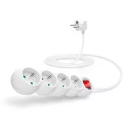 CONNECT IT predlžovací kábel 230 V, 4 zásuvky, 3 m, s vypínačom (biely)