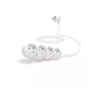 CONNECT IT predlžovací kábel 230 V, 4 zásuvky, 3 m, bez vypínača (biely)