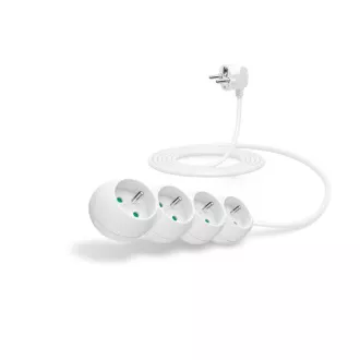 CONNECT IT predlžovací kábel 230 V, 4 zásuvky, 3 m, bez vypínača (biely)