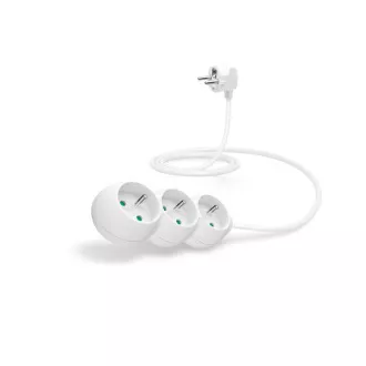 CONNECT IT predlžovací kábel 230 V, 3 zásuvky, 1,5 m, bez vypínača (biely)