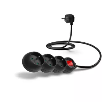 CONNECT IT predlžovací kábel 230 V, 3 zásuvky, 1,5 m, s vypínačom (čierny) CONNECT IT predlžovací kábel 230 V, 3 zásuvky, 1,5 m, s vypínačom (čierny)