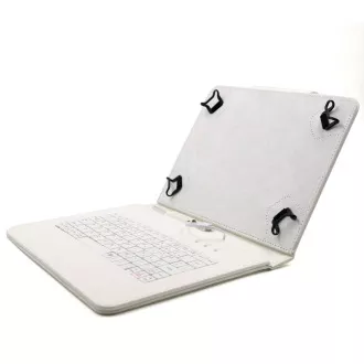 C-TECH PROTECT púzdro univerzálne s klávesnicou pre 9,7"-10,1" tablety, FlexGrip, NUTKC-04, biele