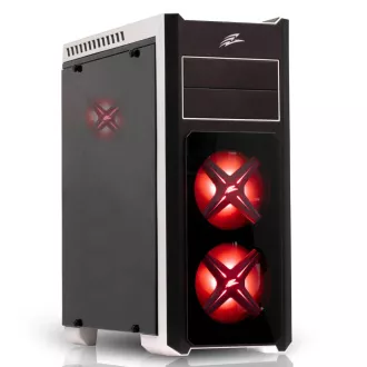 EVOLVEO Ray 4 CR, case ATX, 3 x 120 mm, USB 3.0, čelo a bočnice z tvrdeného skla, červené podsv.