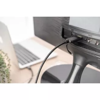 Digitus USB-C - HDMI káblový adaptér, 1,8 m 4K/30 Hz, čierny, kovový kryt