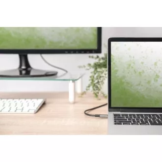 Digitus USB-C - HDMI káblový adaptér, 1,8 m 4K/30 Hz, čierny, kovový kryt