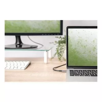 Digitus USB-C - HDMI káblový adaptér, 1,8 m 4K/30 Hz, čierny, kovový kryt