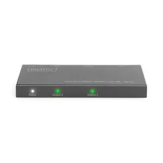 Digitus Ultra tenký HDMI Rozbočovač, 1x2, 4K/60Hz HDR, HDCP 2.2, 18 Gbps, Micro USB napájané