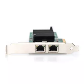 Digitus Karta Gigabit Ethernet PCI Express, dvojportový 32-bitový držiak s nízkym profilom, čipová sada Intel