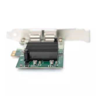 Digitus Karta Gigabit Ethernet PCI Express, dvojportový 32-bitový držiak s nízkym profilom, čipová sada Intel