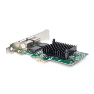 Digitus Karta Gigabit Ethernet PCI Express, dvojportový 32-bitový držiak s nízkym profilom, čipová sada Intel