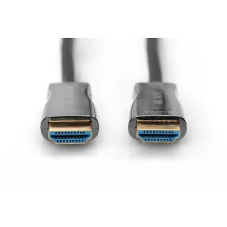 Digitus Pripojovací kábel HDMI AOC s hybridným vláknom, typ AM/M, 15 m, UHD 4K @ 60 Hz, CE, zlatá, bl