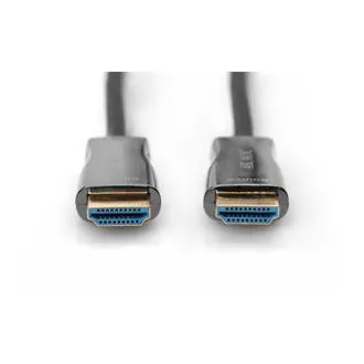Digitus Pripojovací kábel HDMI AOC s hybridným vláknom, typ AM/M, 15 m, UHD 4K @ 60 Hz, CE, zlatá, bl