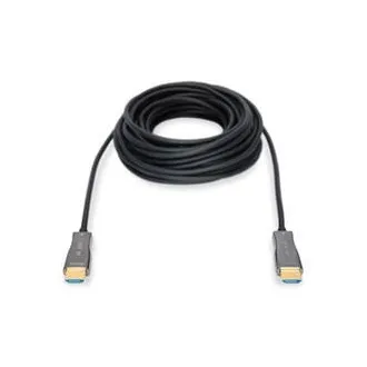 Digitus Pripojovací kábel HDMI AOC s hybridným vláknom, typ AM/M, 15 m, UHD 4K @ 60 Hz, CE, zlatá, bl