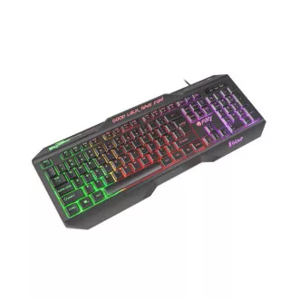 Fury Herná klávesnica Hellfire 2, drôtová, USB, kábel dĺžka 1,45 m, podsvietená, čierna (rozloženie US)