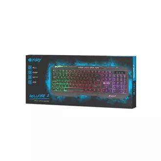 Fury Herná klávesnica Hellfire 2, drôtová, USB, kábel dĺžka 1,45 m, podsvietená, čierna (rozloženie US)