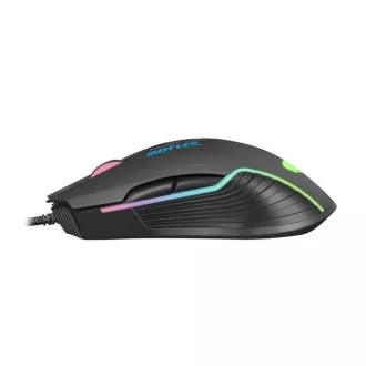 Fury Herná myš Hustler, herná, 6400DPI, USB, optická, drôtová, RGB, 7 tlačidiel, kábel dĺžka 1,6m, čierna