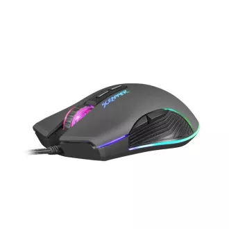 Fury Herná myš Scrapper, herná, 6400DPI, USB, optická, drôtová, RGB, 7 tlačidiel, kábel dĺžka 1,6m, čierna