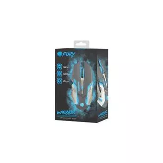 Fury Herná myš Warrior, herná, 3200DPI, USB, optická, drôtová, RGB, 6 tlačidiel, kábel dĺžka 1,5m, čierna