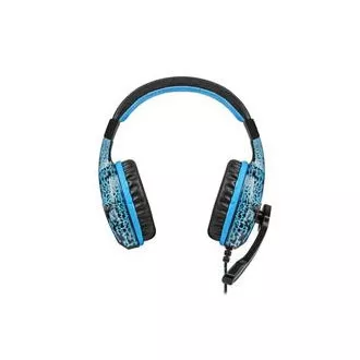 Fury Herné slúchadlá s mikrofónom Hellcat, drôtové, modré podsvietenie, jack 3,5mm, kábel dĺžka 2m, čierna