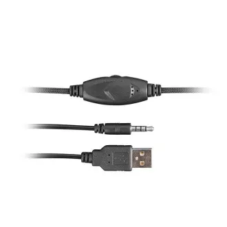 Fury Herné slúchadlá s mikrofónom Phantom, drôtové, RGB, USB, jack 3,5mm, kábel dĺžka 2m, čierna Fury Herné slúchadlá s mikrofónom Phantom, drôtové, RGB, USB, jack 3,5mm, kábel dĺžka 2m, čierna