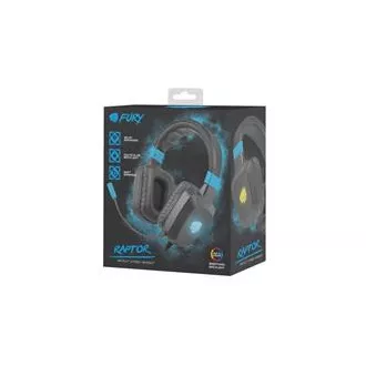 Fury Herné slúchadlá s mikrofónom Raptor, drôtové, RGB, USB, jack 3,5mm, kábel dĺžka 2m, čierna Fury Herné slúchadlá s mikrofónom Raptor, drôtové, RGB, USB, jack 3,5mm, kábel dĺžka 2m, čierna