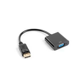 LANBERG adaptér DisplayPort 1.1 na VGA, M/F, kábel 20cm, čierny