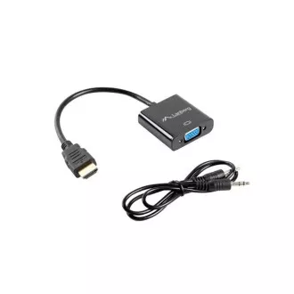 LANBERG adaptér HDMI (M) na VGA (F) + Minijack 3.5mm (F) kábel 20cm LANBERG adaptér HDMI (M) na VGA (F) + Minijack 3.5mm (F) kábel 20cm