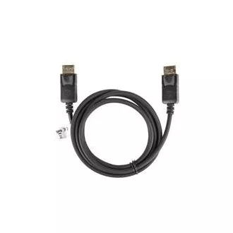 LANBERG pripojovací kábel DisplayPort 1.2 M/M, 4K@60Hz, dĺžka 1,8m, čierny, so západkou, pozlátené konektory LANBERG pripojovací kábel DisplayPort 1.2 M/M, 4K@60Hz, dĺžka 1,8m, čierny, so západkou, pozlátené konektory