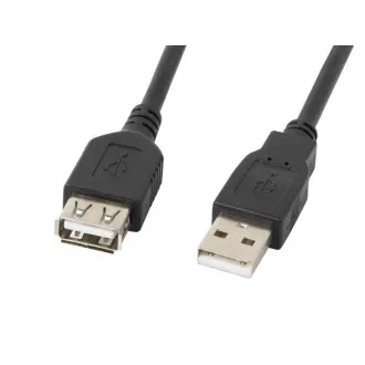 LANBERG USB-A M/F 2.0 kábel 1,8m, čierny