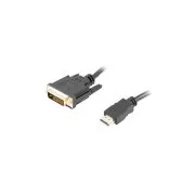 LANBERG pripojovací kábel HDMI/A na DVI-D (24+1), M/M, 4K@30Hz, dĺžka 1,8m, čierny, dual link, pozlátené konektory